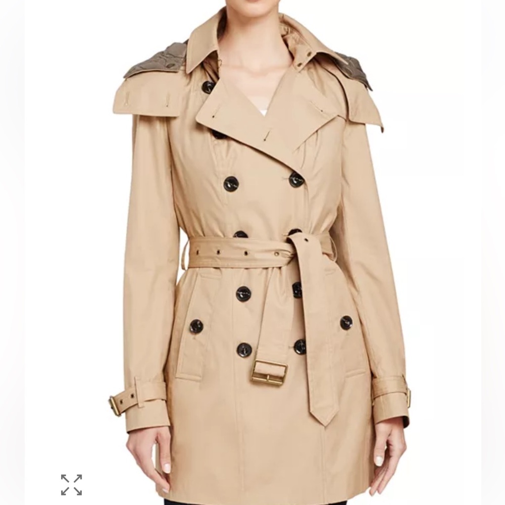 New with Tags Burberry Reymoore Trench Coat Sz 4 Quilted Removable Lining + Hood